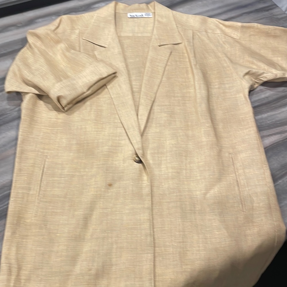 Vintage Anne Klein Linen 80s Style Blazer